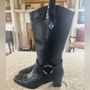 Brighton ‘Travis’ Woven Leather Harness Boots Size 7N.